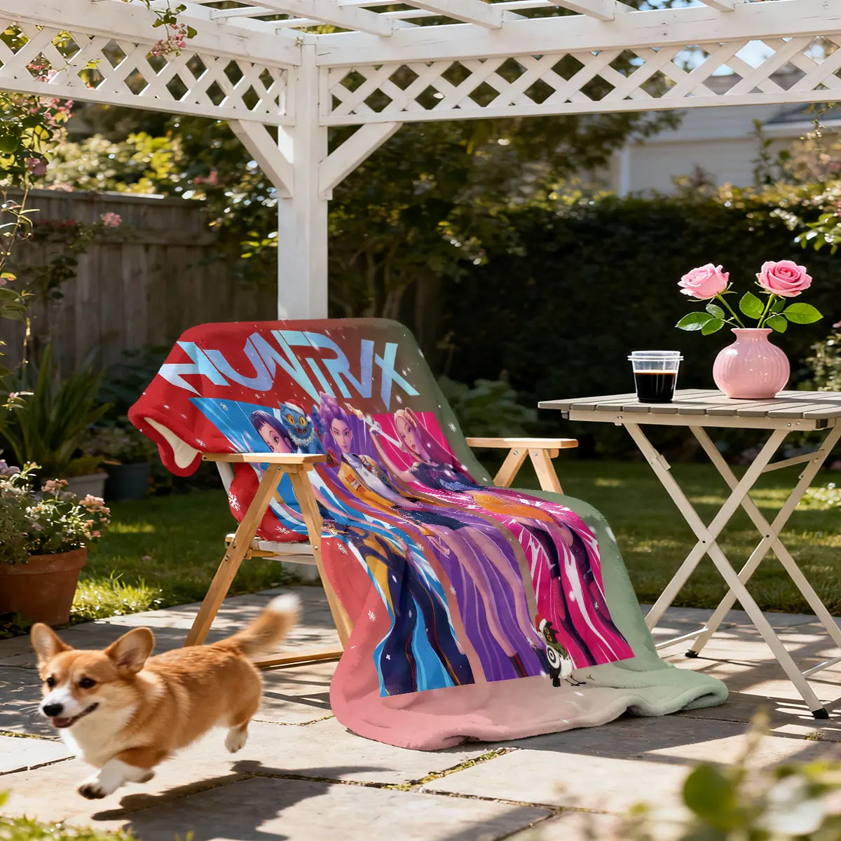 قطعة واحدة من بطانية K-Pop Demon Hunters المطبوعة من الفلانيل لأريكة غرفة المعيشة بأحجام متعددة وبطانية ناعمة ومريحة، قابلة للغسل في الغسالة #3