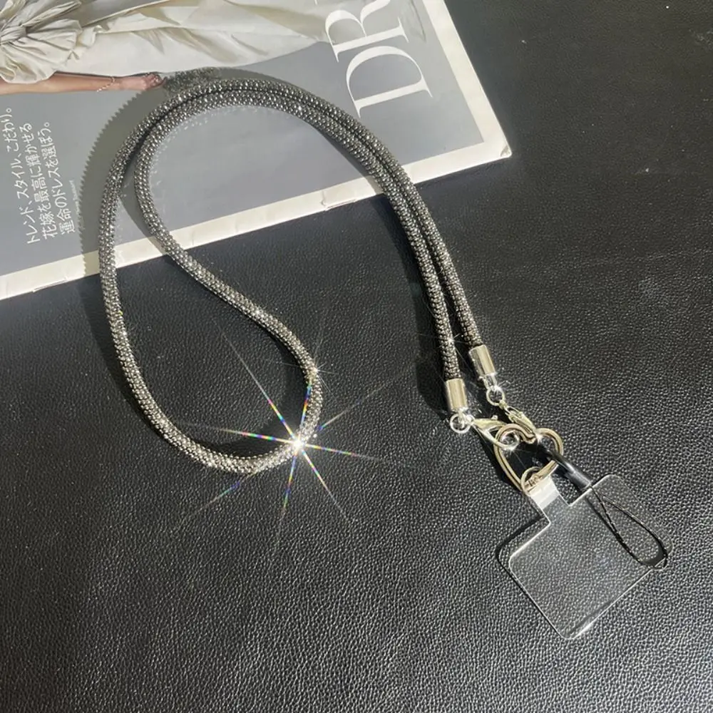 

Брелок-цепочка для телефона с кристаллами и стразами, яркий блестящий ремешок для чехла, шнурок-антипотеряшка, аксессуары для телефона