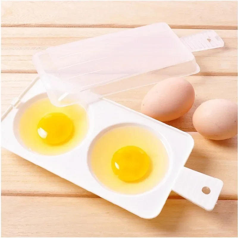 Plastic Egg Cooker Microwave Egg Boiler 2 Eggs Poached  Cooker Cooking Tools Dual Use Design High Quality Egg Tool