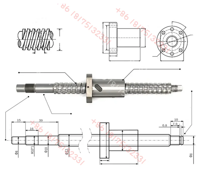 

Precision Grinding C5 Miniature Ball Screw Nut