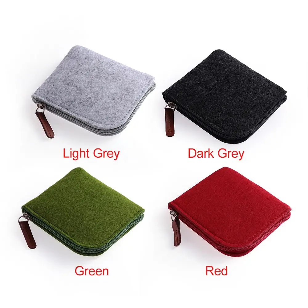 Women Men Change Bag Credit Card ID Holder Wallets Cheap Wool Felt Mini Coin Purse Wallet