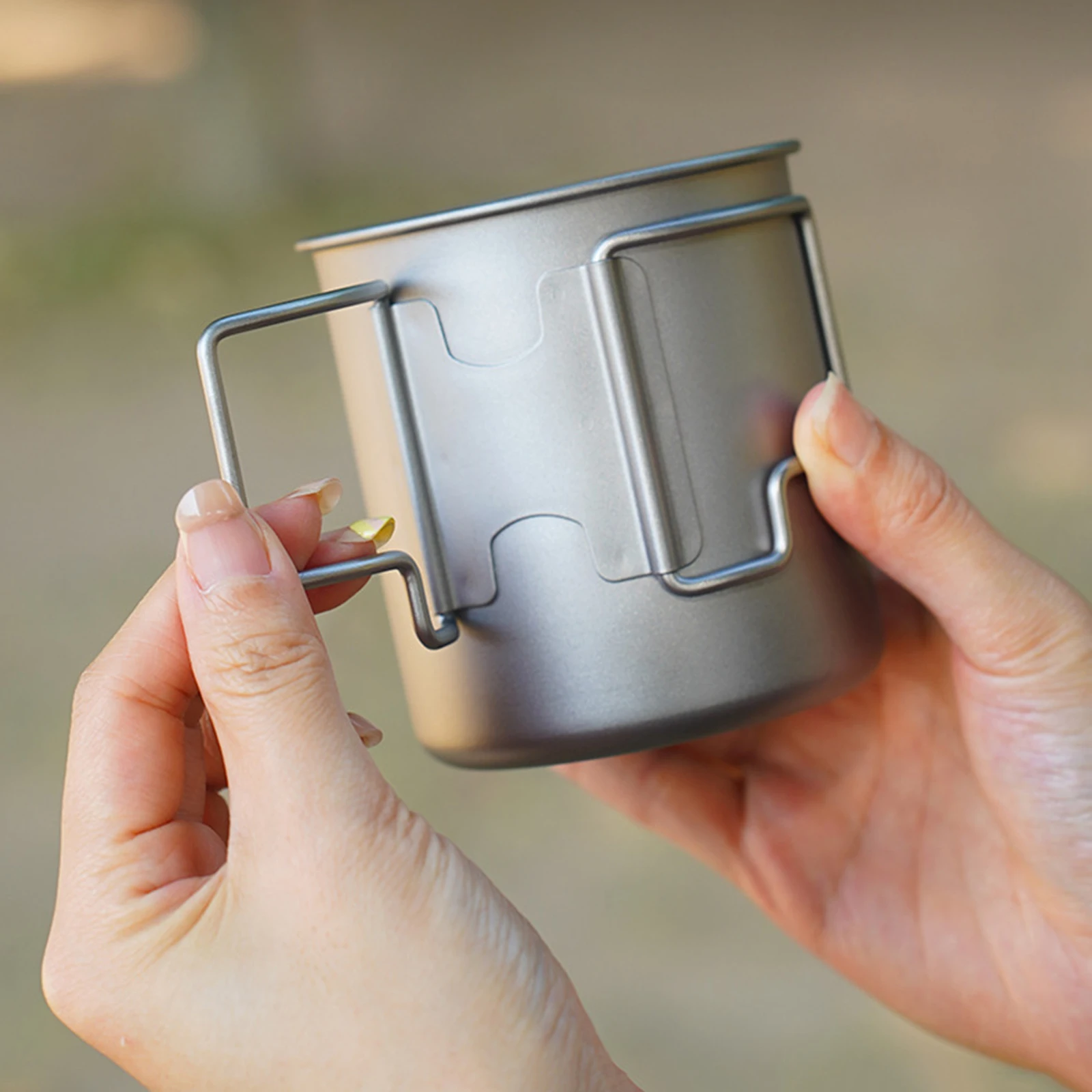 420ml Goose Neck Kettle Pot Gooseneck Spout Folding Camping Kettle with Folding Handle Lid for Camping Hiking Backpacking