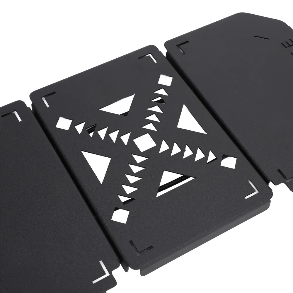 Durable Aluminium Alloy Table Top Hollow Pattern Black Camping Table Board Folding Table Top Outdoor