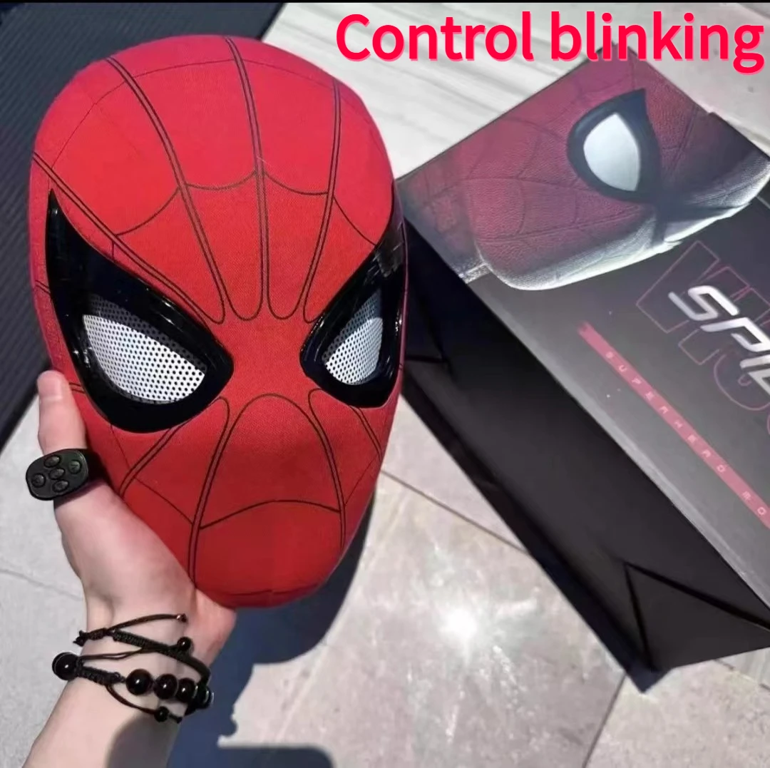 

Marvel Breathable Spider Man Headset with Chin Operable Blink Touch Glowing Mask Miles Cosplay Boys' Headgear Toy Kids Gifts