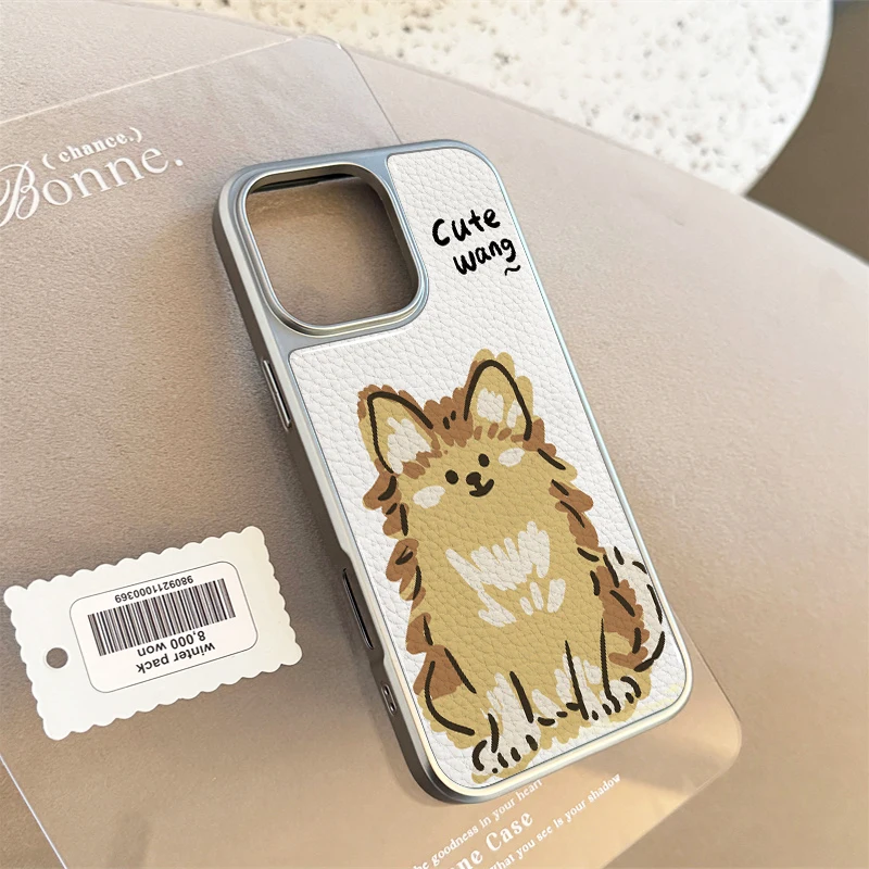 حافظة هاتف من المنسوج اللطيف لهاتف آيفون 11/12/13/14/15/16/17 Pro Max AIR PLUS حافظة هاتف إيبوكسي مصنوعة من جلد البولي يوريثان #1