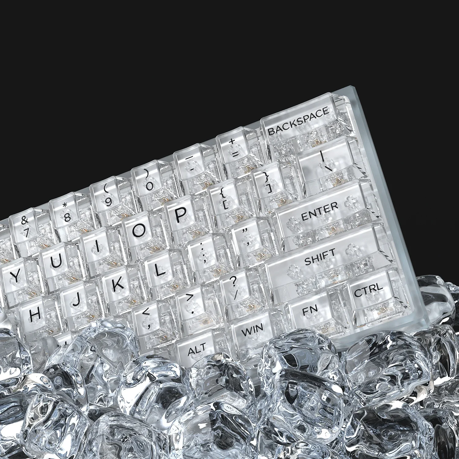 Crystal original personalized transparent keycap 140 keys full light transmission upper and lower light positions can be engrave