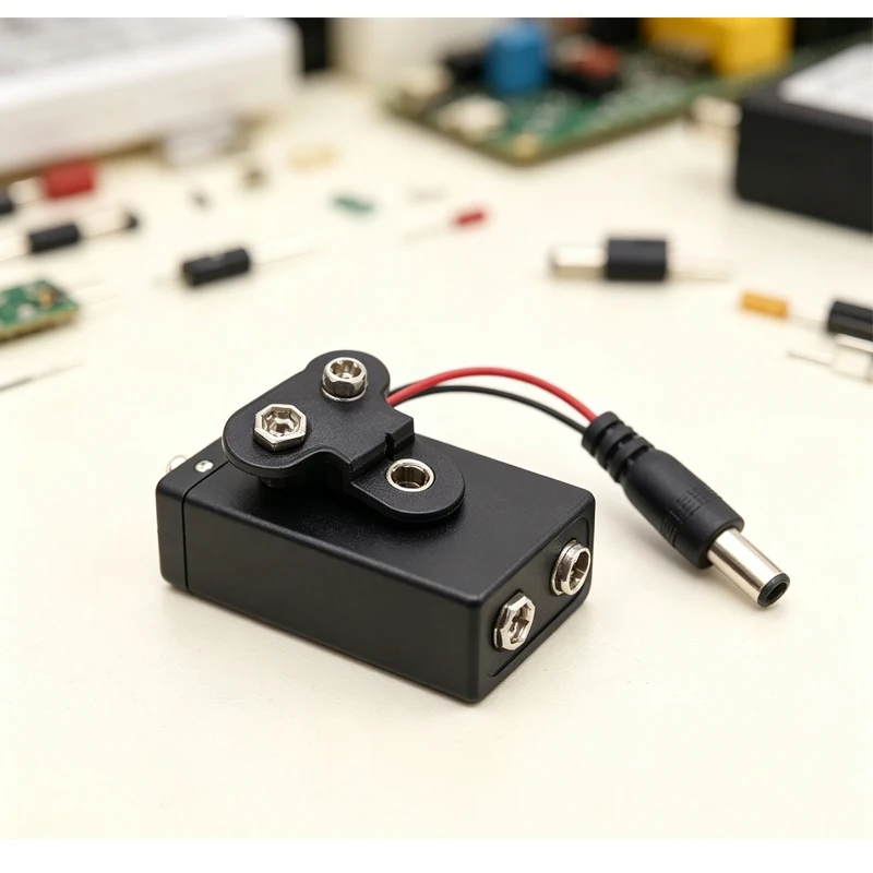 5 Stück Experimentelles 9V Batterie-Snap-Stromkabel zu DC 9V Clip Stecker Batterieadapter für Arduino Uno R3 DIY Jack-Stecker – Detail 4