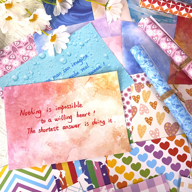 Simple and Fresh Background Paper DIY Collage Ledger Material Paper