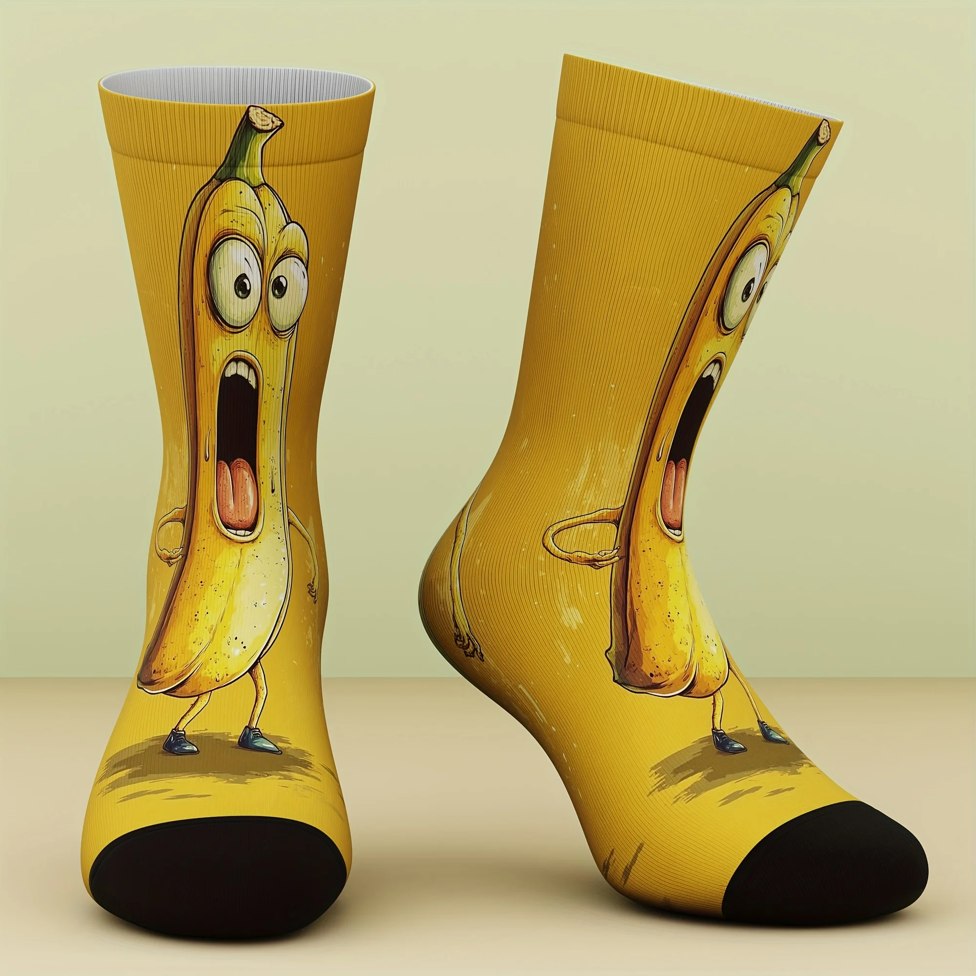 هدية مبتكرة بنمط الموز المضحك، عصرية ومريحة ومسامية ومناسبة لجميع المواسم وقابلة للغسل في الغسالة