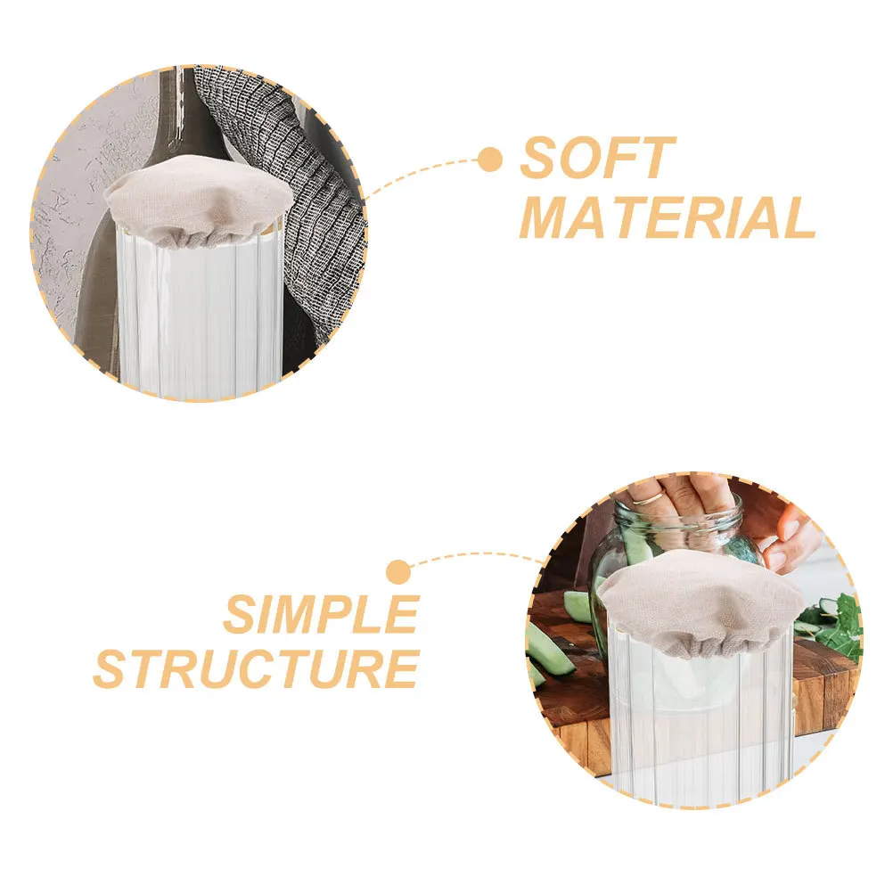 

2pcs Fermentation Cloth Cover Glass Jar Lid Replacement Dustproof Protector For Tea Canning Storage Kitchen Use Jar Lids