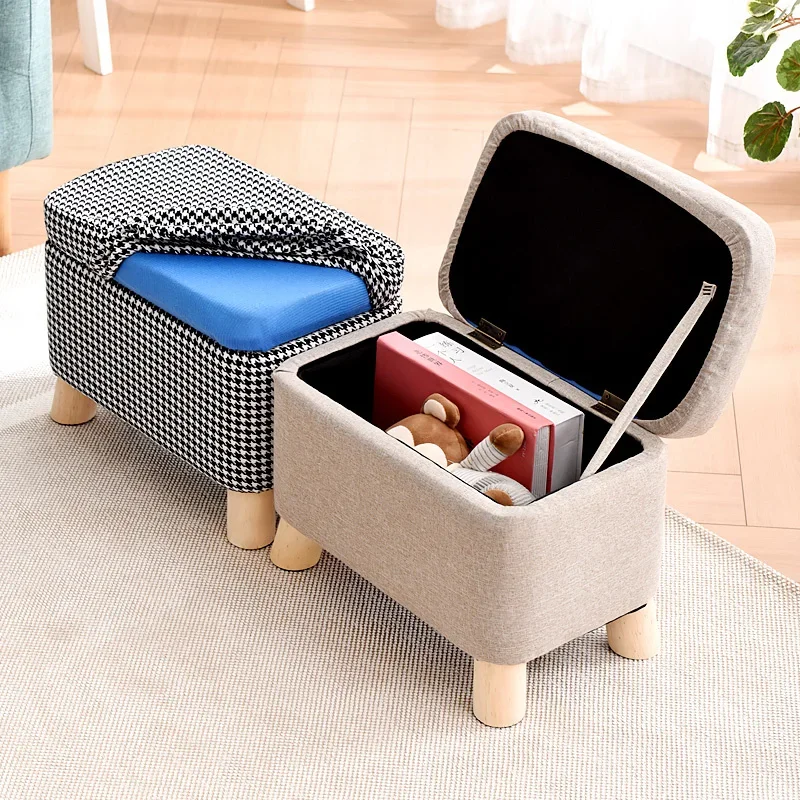 Light Luxury Living Room Coffee Table, Low Bench, Multi-functional Dustproof Shoe Changing Storage Stool, Baby Chair