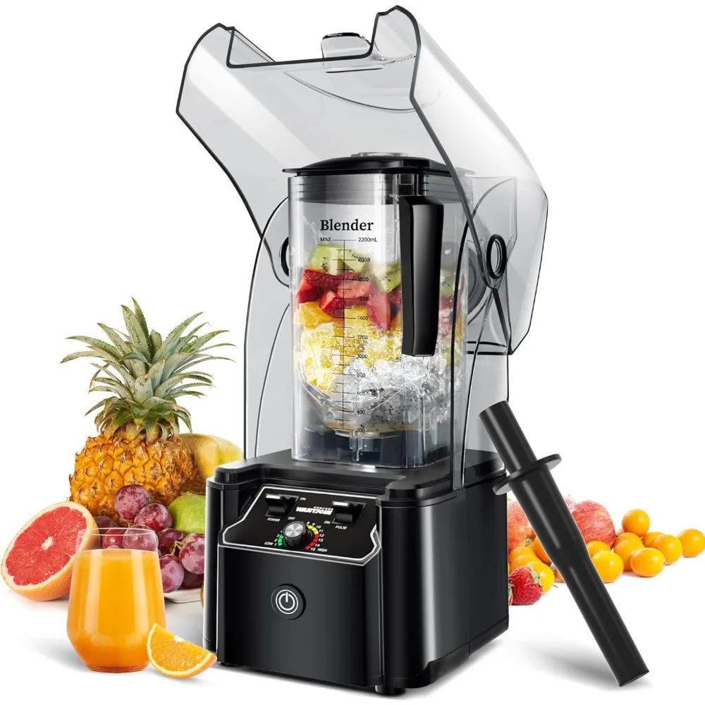 Professional Commercial Blender With Shield Quiet Sound Enclosure 2200W Industries Strong and Quiet Professional