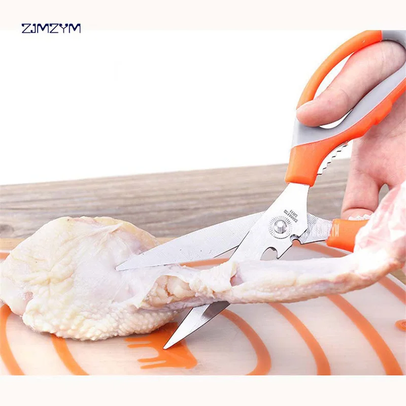 1 PC  Multifunctional Stainless Steel Poultry Kitchen Scissor Nutcracker Bottle opener Bone Cutter Cook Tool Shear Cut