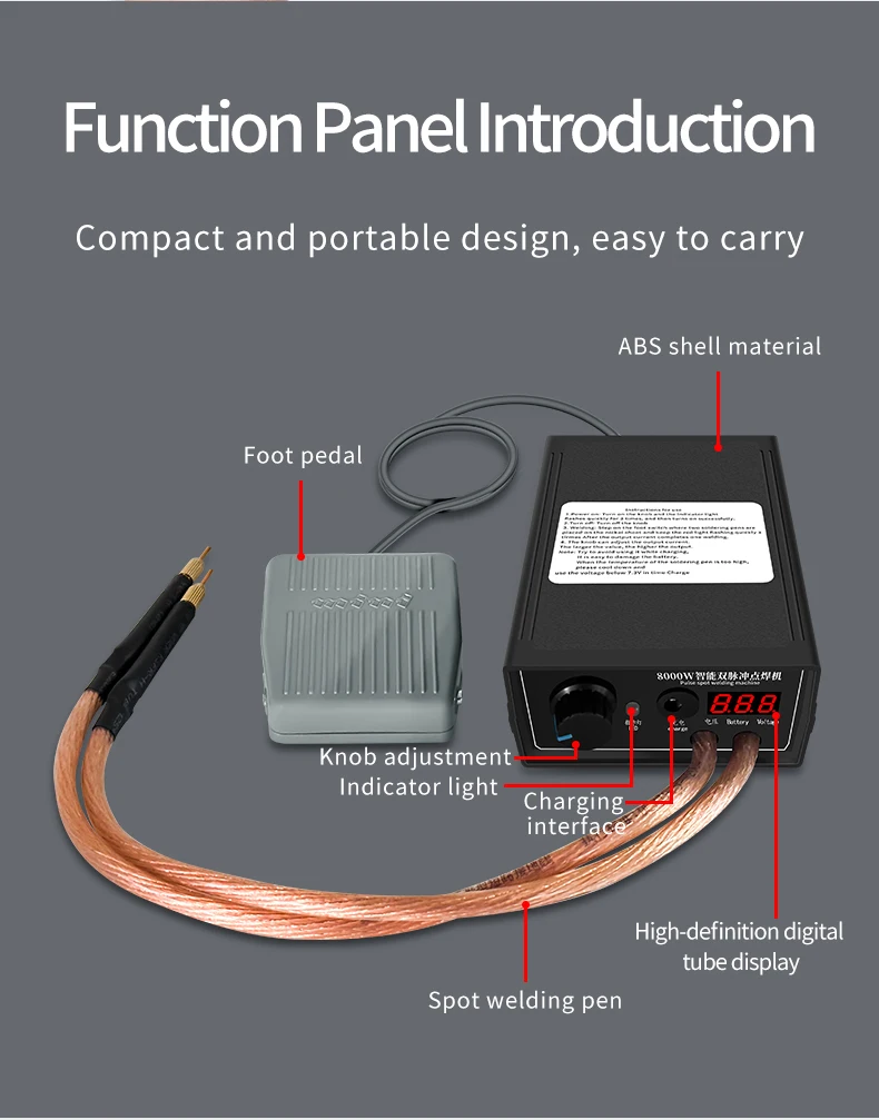 Limitoll Batterie Punktschweiß Kit,DIY Mini Punktschweißgerät mit 99