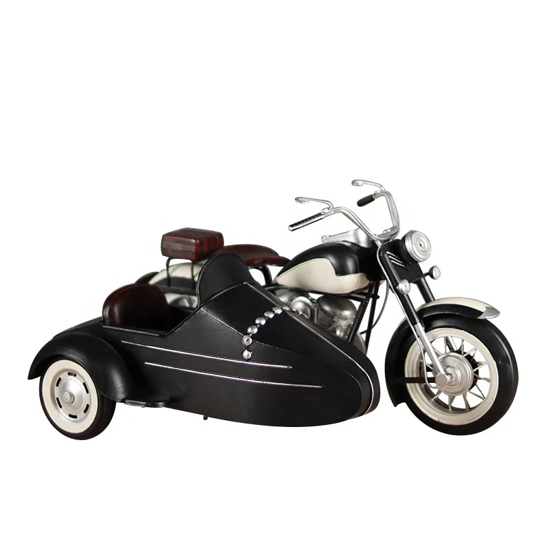 

Vintage Three Wheeled Motorcycle Model Wrought Iron Home Decor Living Room Display Window Nostalgic Decoration Ornaments