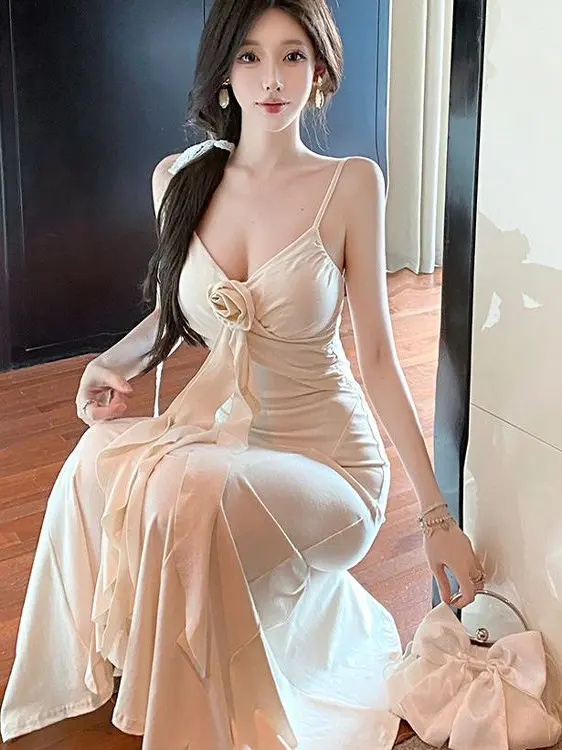 American Sle Sexy V-ne Flower Design Longo Emagrecimento Svel Wrap Bodycon Dr Feminino Verão Cintura Alta Maxi Dr