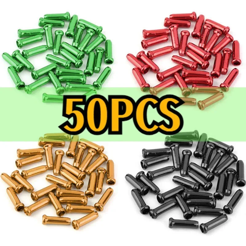 50 قطعة دراجة الفرامل شيفتر الداخلية كابل نصائح العقص ل الجبلية سبائك الألومنيوم دراجة الفرامل سلك محطة الإسكان الحلقات