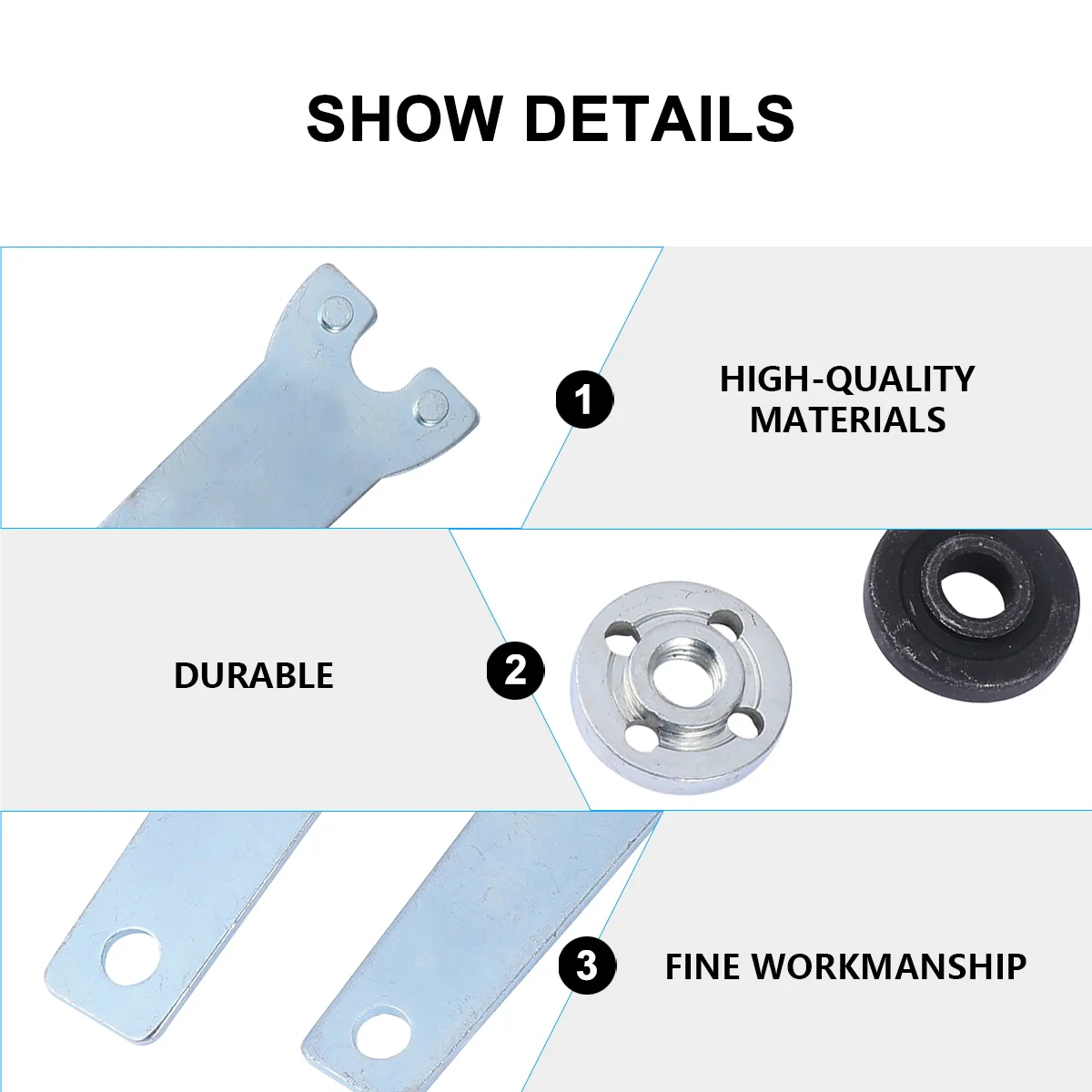 

4 pcs Carbon Steel Angle Grinder Spanner Set Durable Universal Flange Nut Replacement Kit Home Decor Tool Accessories