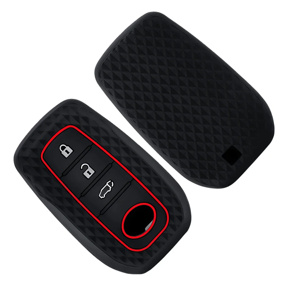 Silicone Car Key Case Cover Chain For Toyota Corolla Hatchback Cross Yaris Cross Prius Hilux Land Cruiser LC200 LC250 LC300