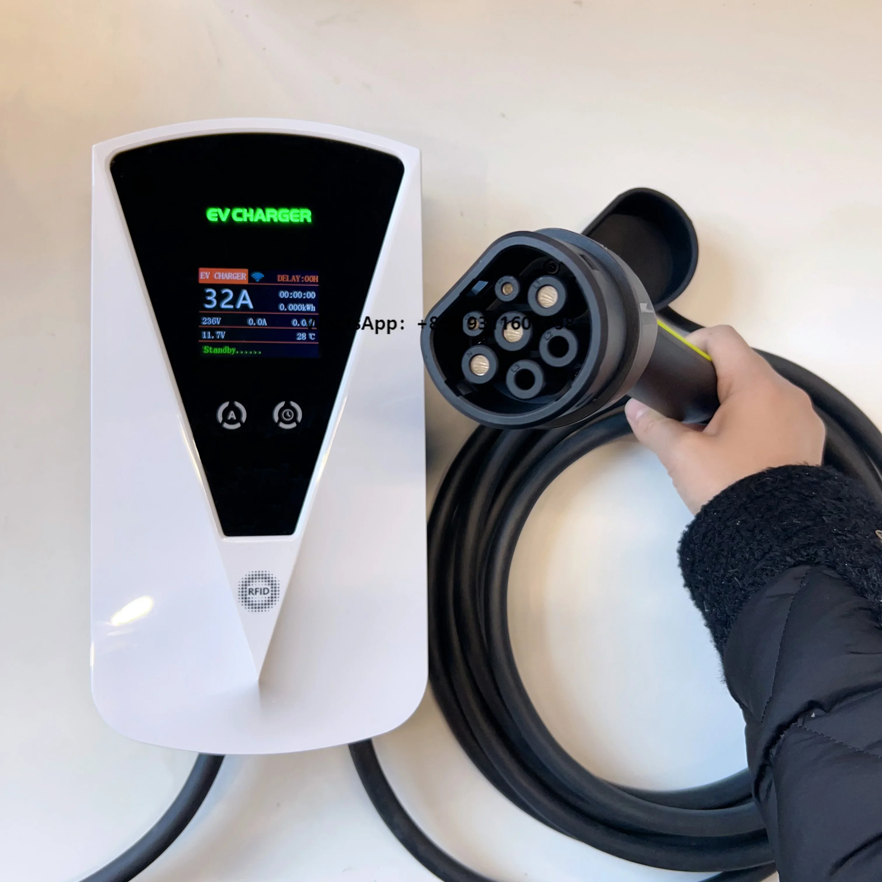 

Home Ev Charger Gbt/Type1/Type2 Plug 16A APP RFid Control Charger Ev Pile 5m 11kw Station
