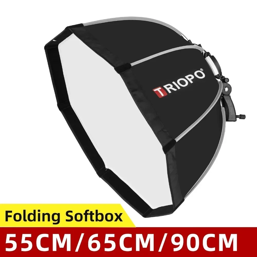 

Top! 55cm 65cm 90cm 120cm Foldable Octagon Softbox Bracket Mount Soft box Handle for Godox Yongnuo Speedlite Flash Light