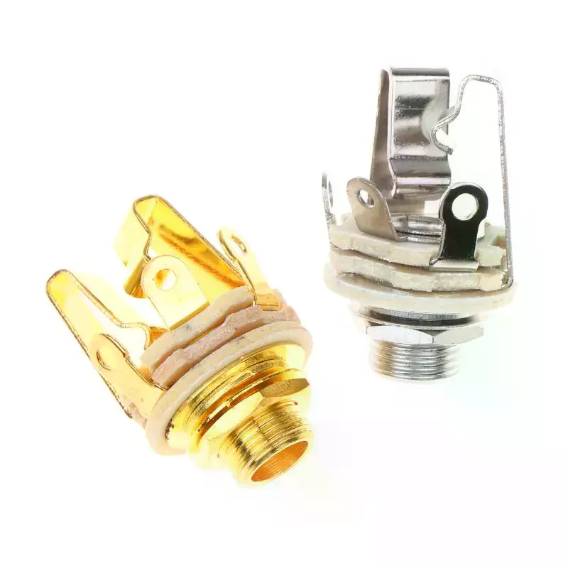 1/4 Stereo Electric Guitar Jacks 6.35mm 3 Pole Connectors for Professional Music Equipment