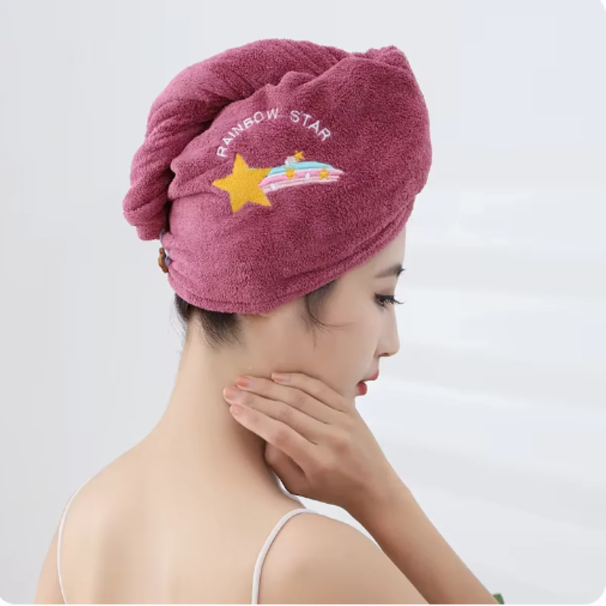 1pc Quickly Dry Hair Hat Super Absorbent Soft Bathroom Women Head Towels Girls Cute Hair Towel Hair Dry Wrap Bonnets