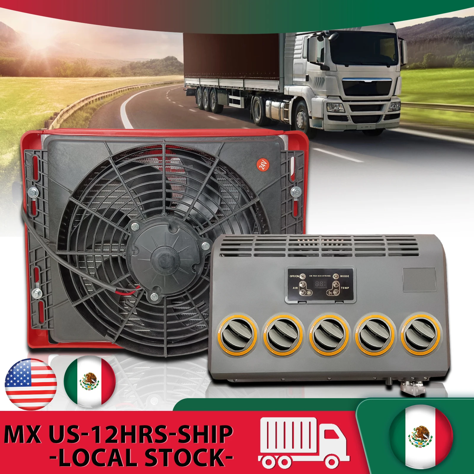 

24V Electric Air Conditioner Cool Split Air Conditioning for Car Automobile Excavator Tractor Trailer Truck industrial universal