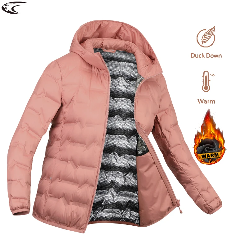 LNGXO Women's Winter Down Jacket Duck Down Lightweight Padded Jackets Camping Climbing Trekking Graphene Lining Warm Coat