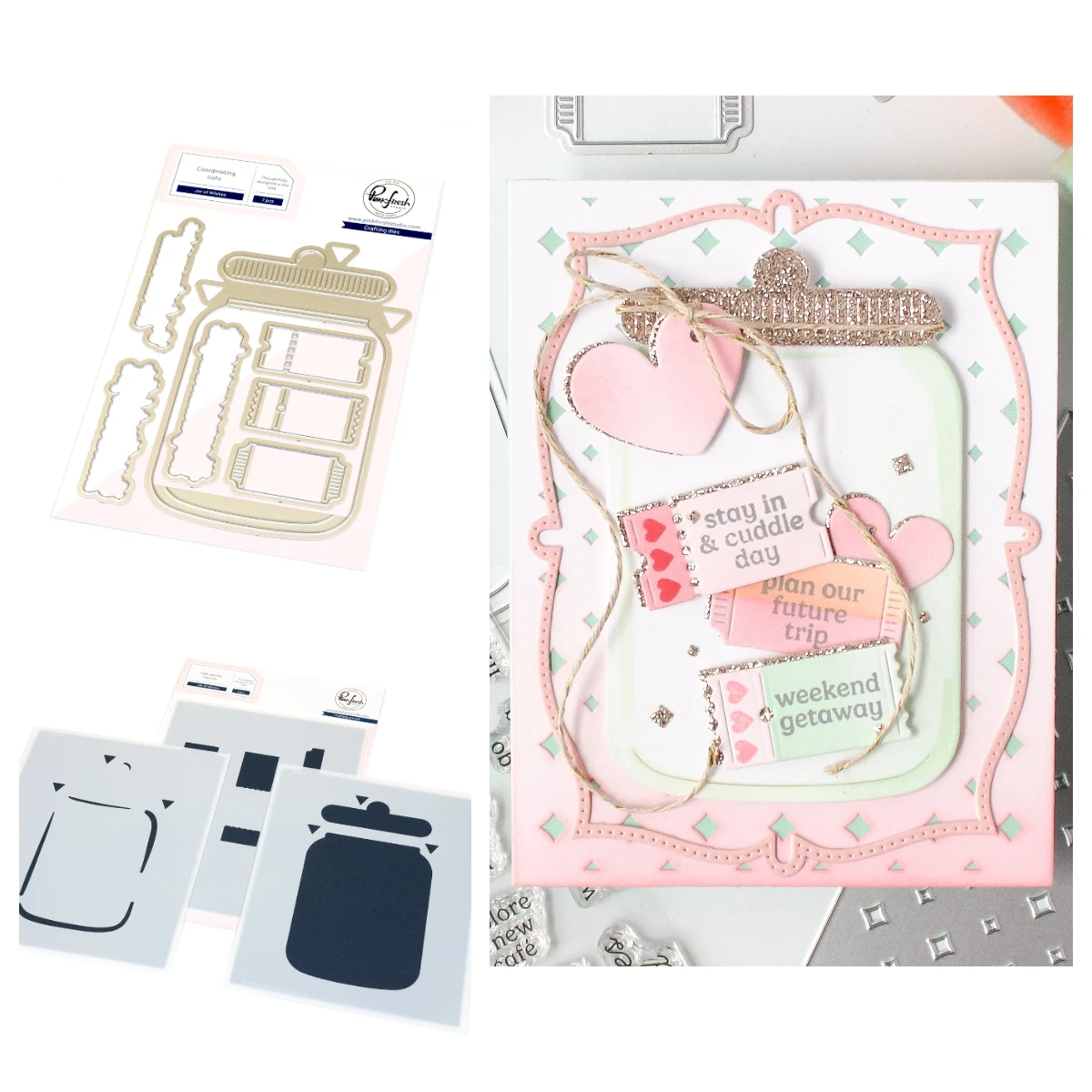 

Jar Of Wishes Metal Cutting Dies Stamps Stencil For DIY Scrapbooking Decoration Greeting card Embossing Template