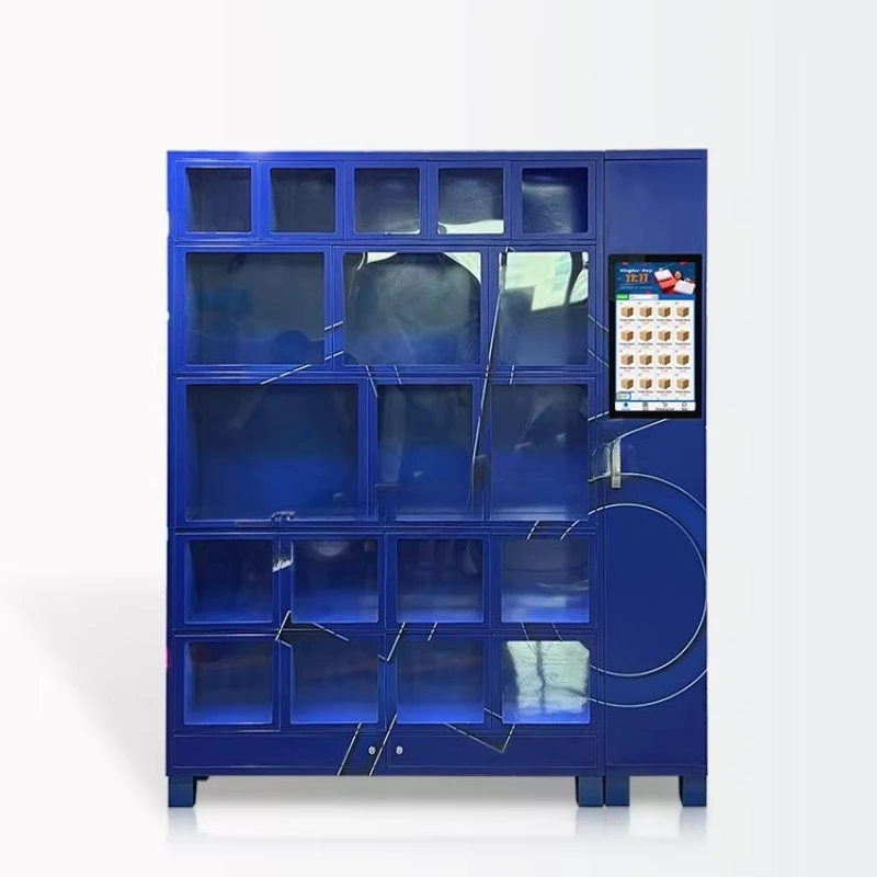 FOODLINE Customized Commercial 19 Cells Visual Product Smart Metal Vending Machine Coin Cash Card Payment Locker Vending Machine