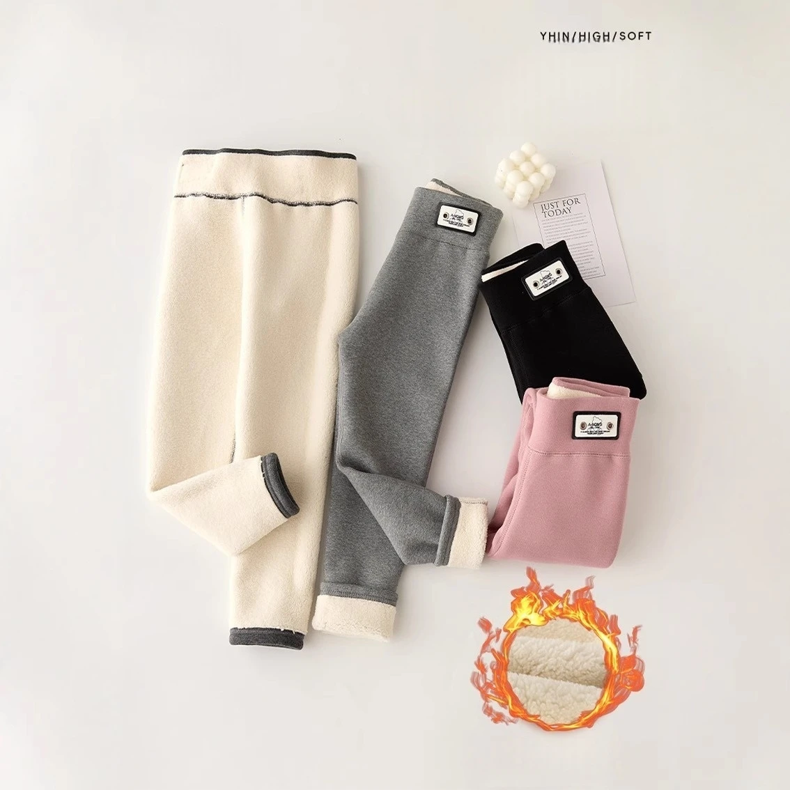 Leggings caldi spessi foderati in pile per ragazze Collant termici invernali per bambini Jeggings elasticizzati super morbidi Pantaloni da neve per bambini grandi