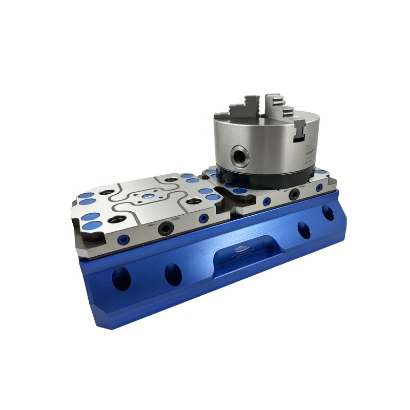 Lang 96mm Quick Point Pallet with Base for 5 Axis CNC Machining HE-Z96A-H100B