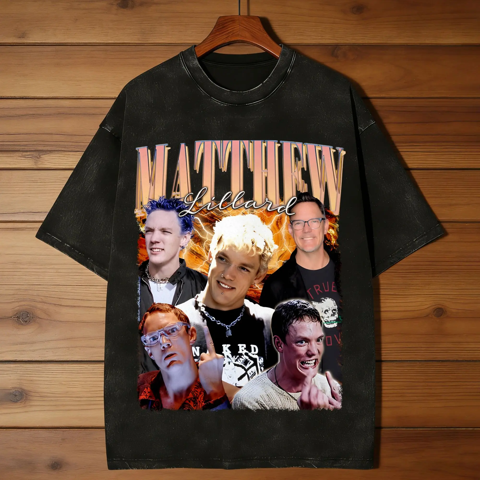 Fashion Matthew Lillard T-Shirts Men Crewneck Cotton Washed T Shirts  Short Sleeve Tee Shirt Birthday Gift Clothing