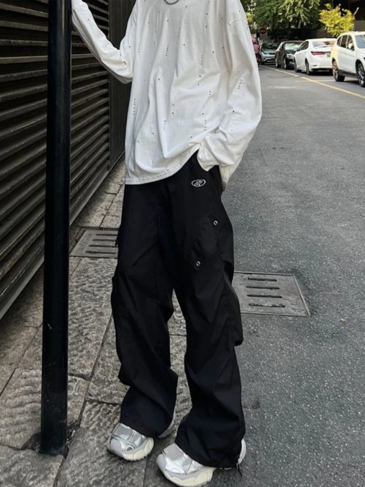 Men's Cargo Pants Streetwear Style Loose Fit Straight Leg Casual Trousers Spring Autumn Vintage Multi Pocket Design