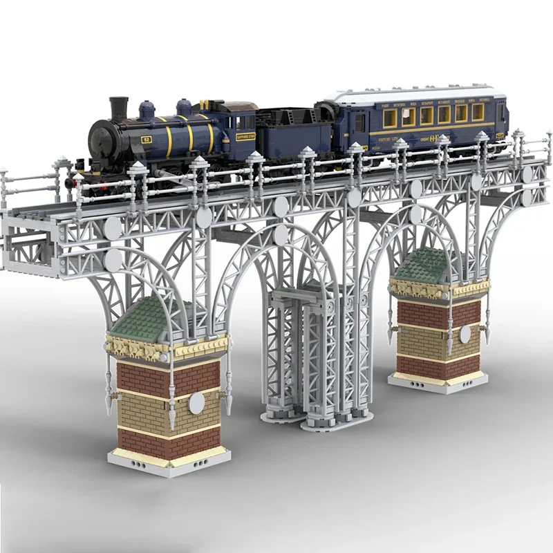 Moc tijolos de construção trem série coastertrack ferrovia bridgetechnologia blocos modulares presentes brinquedos para crianças conjuntos diy montagem