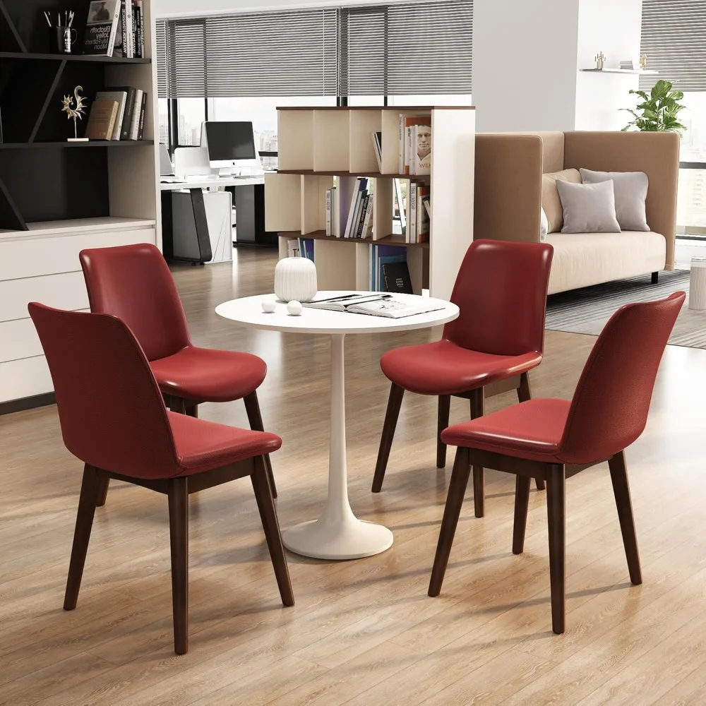 

Monte Dining Chair Set of 4, Modern Kitchen Dining Room Chairs, Upholstered Dining Accent Armless Side Chairs in Faux Leather Cu