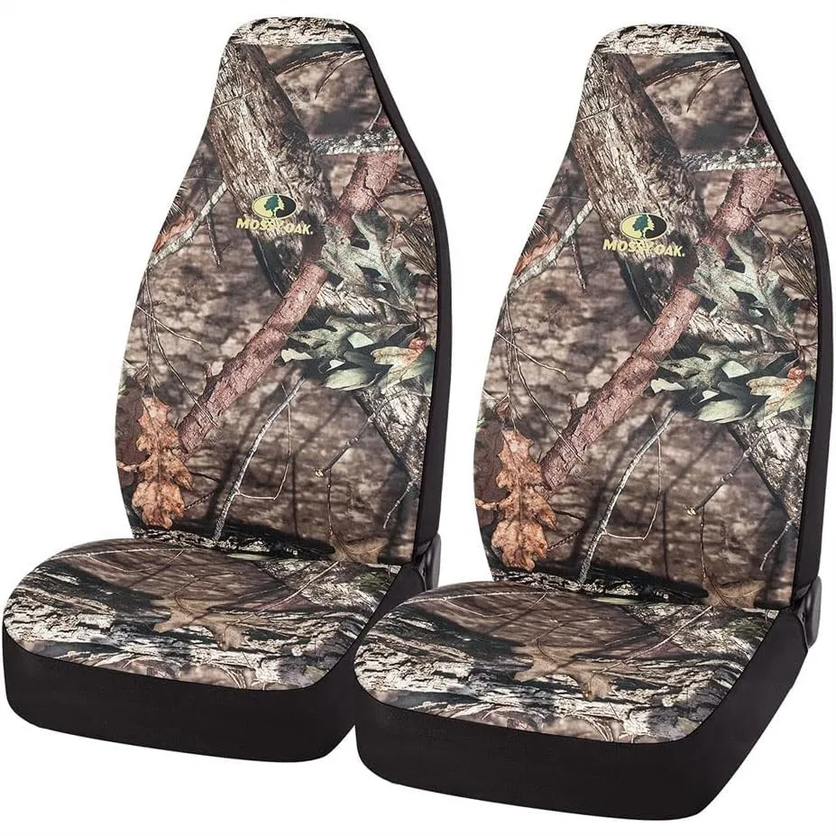 

Mossy Oak Full Camo High Back Seat Covers with Rip-Stop Oxford Fabric for Most Bucket Seats