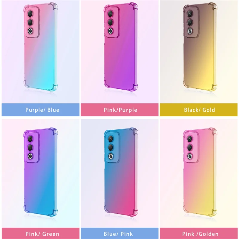 Gradient TPU Case for OPPO A80 5G A3 Pro A60 5G A40 A40M A3x Protective Cover Shockproof Transparent Fundas Coque Capa