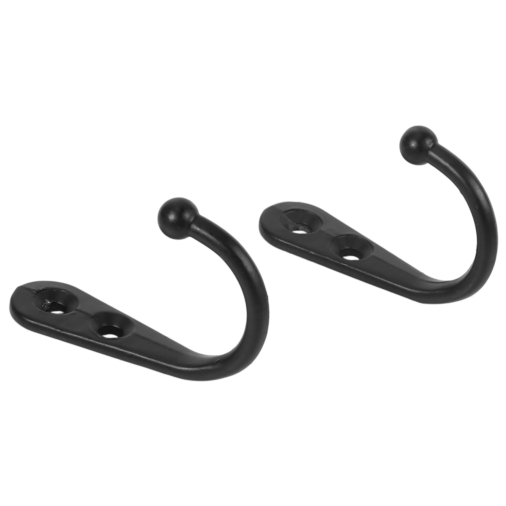 24 Pieces Coat Hooks Wall Mounted Robe Hook Single Coat Hanger and 50 Pieces Screws Black