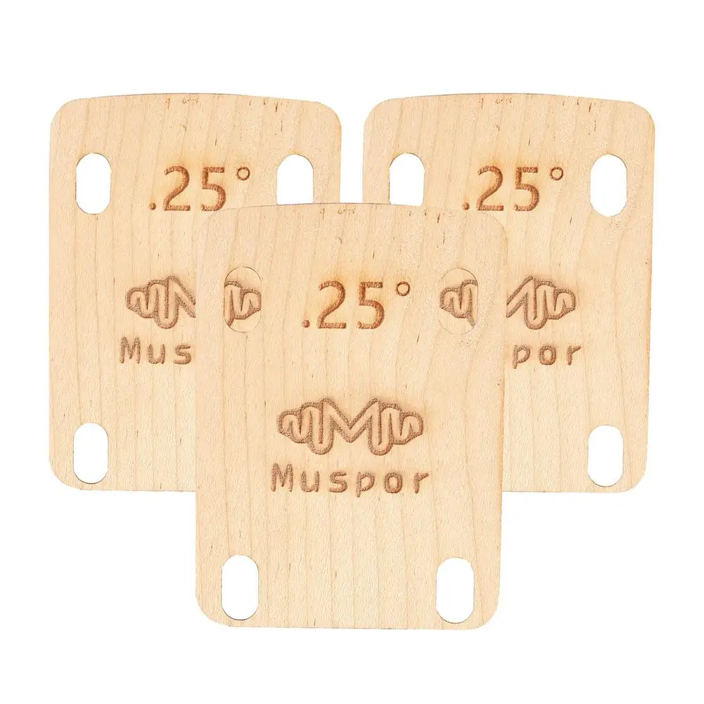 

3Pcs Muspor Guitar Neck Shims 0.25 Degree Solid Maple For Electric Guitar Bolt-on Neck Gasket Pad