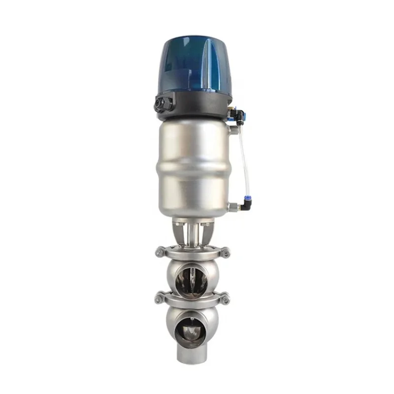 Stainless Steel Sanitary Ligent Pneumatic Reversing Divert Seat Valve