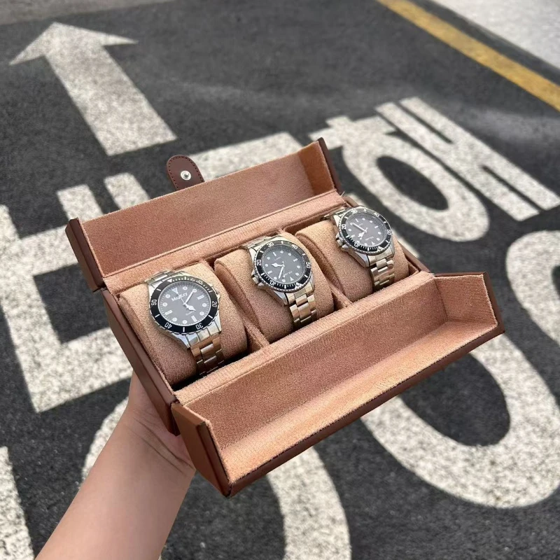 PU Leather Watch Box Luxury Minimalist Storage Boxes Dustproof Collection Protect Display Case Mechanical Watches Showcase Box