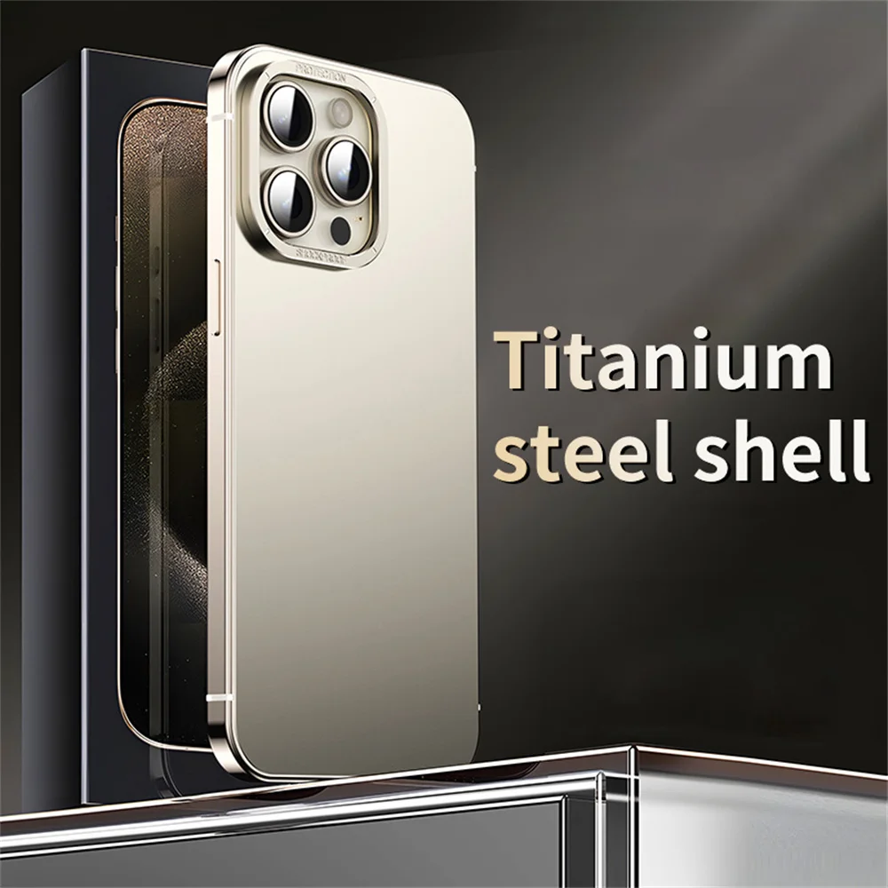 For iPhone 15 Pro Max Case Luxury Titanium Steel Frame Acrylic Magsafe Cover Shockproof Funda For iPhone 15 Pro Max 15 Pro Case