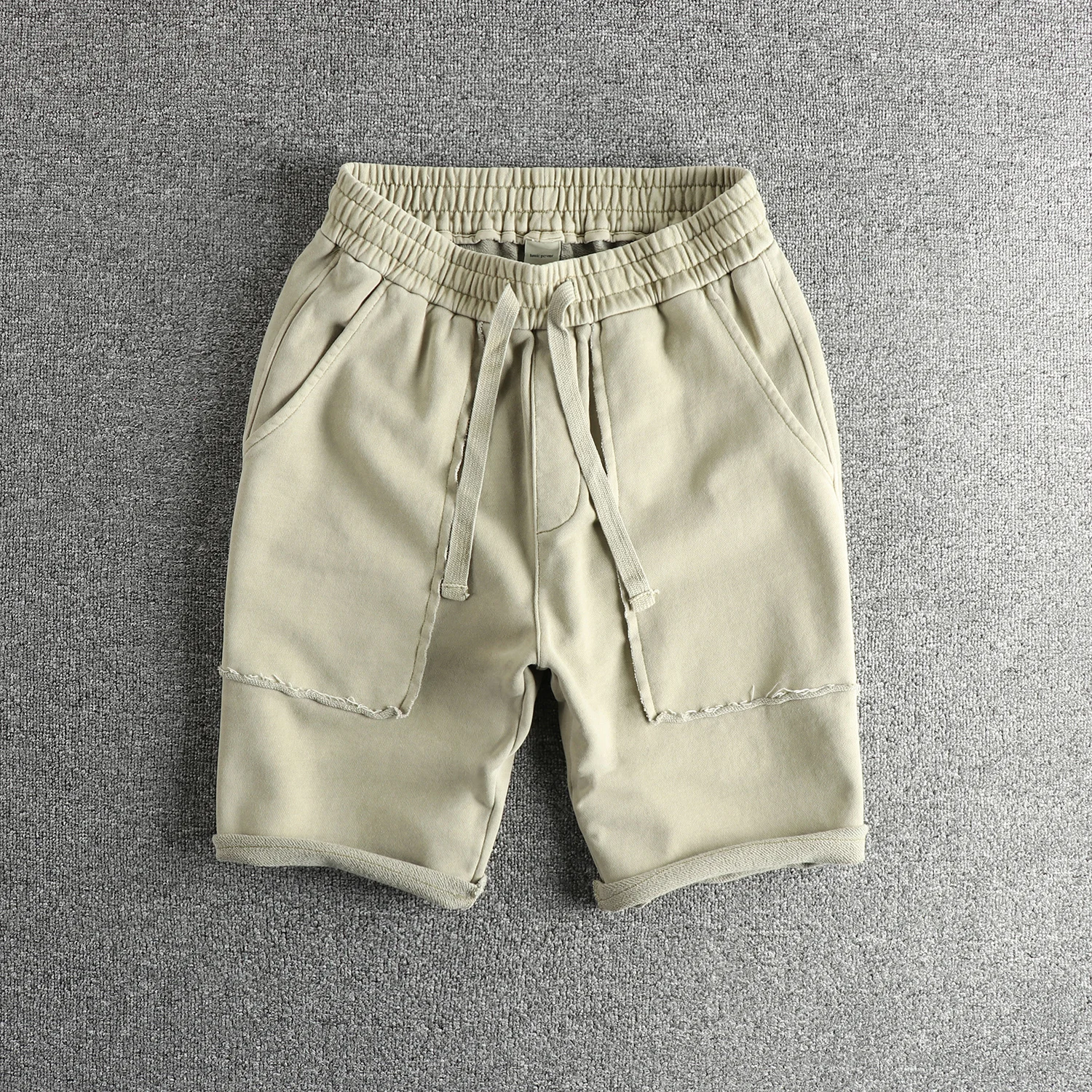 

Summer New American Retro Heavyweight Terry Cloth Shorts Men's Fashion Loose Elastic Wasit Drawstring Sport Casual 5-point Pants