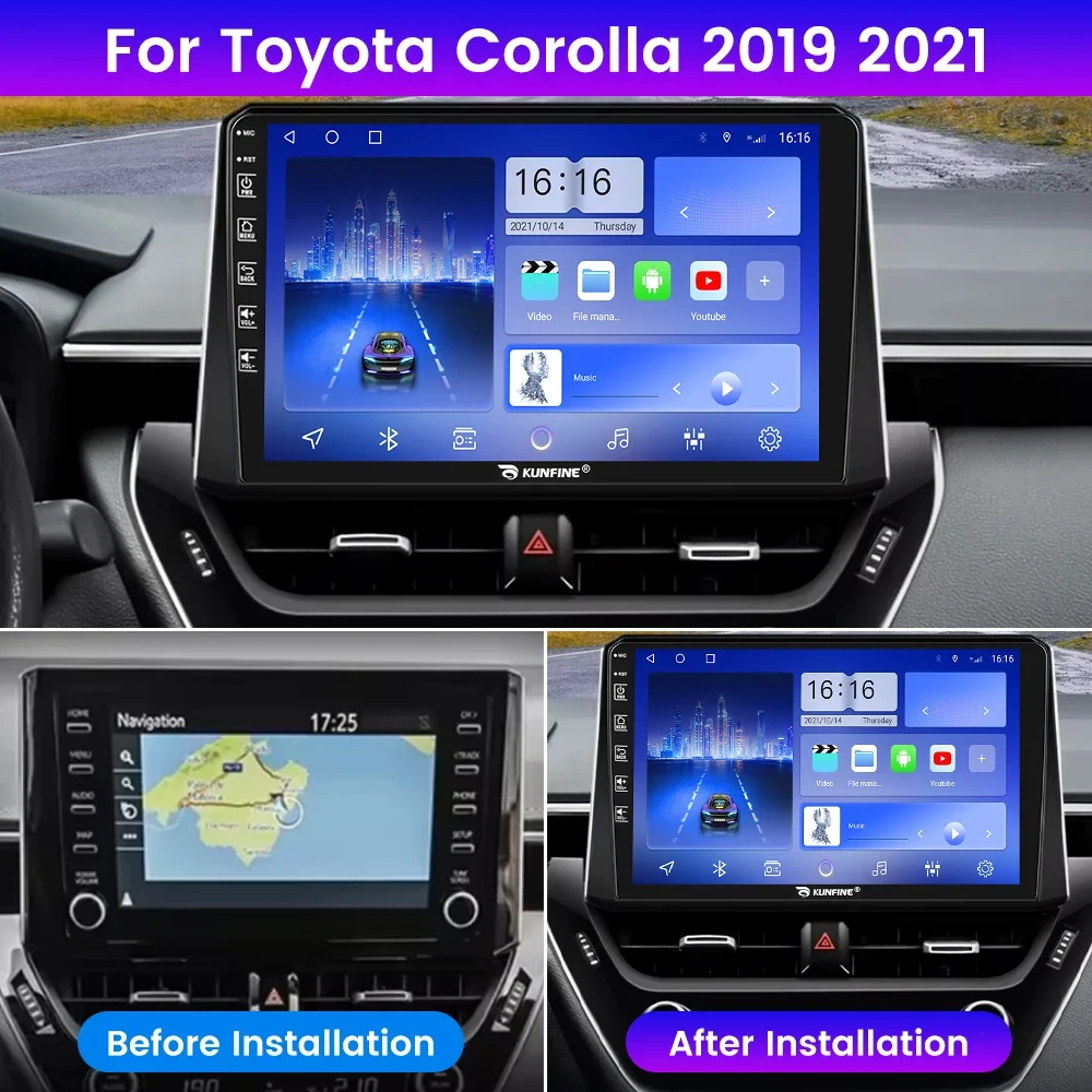 Android Car Radio ForToyota Corolla 2019-2021 Car Stereo 2Din Octa Core GPS Navigation Player IPS Screen Carplay Android Auto