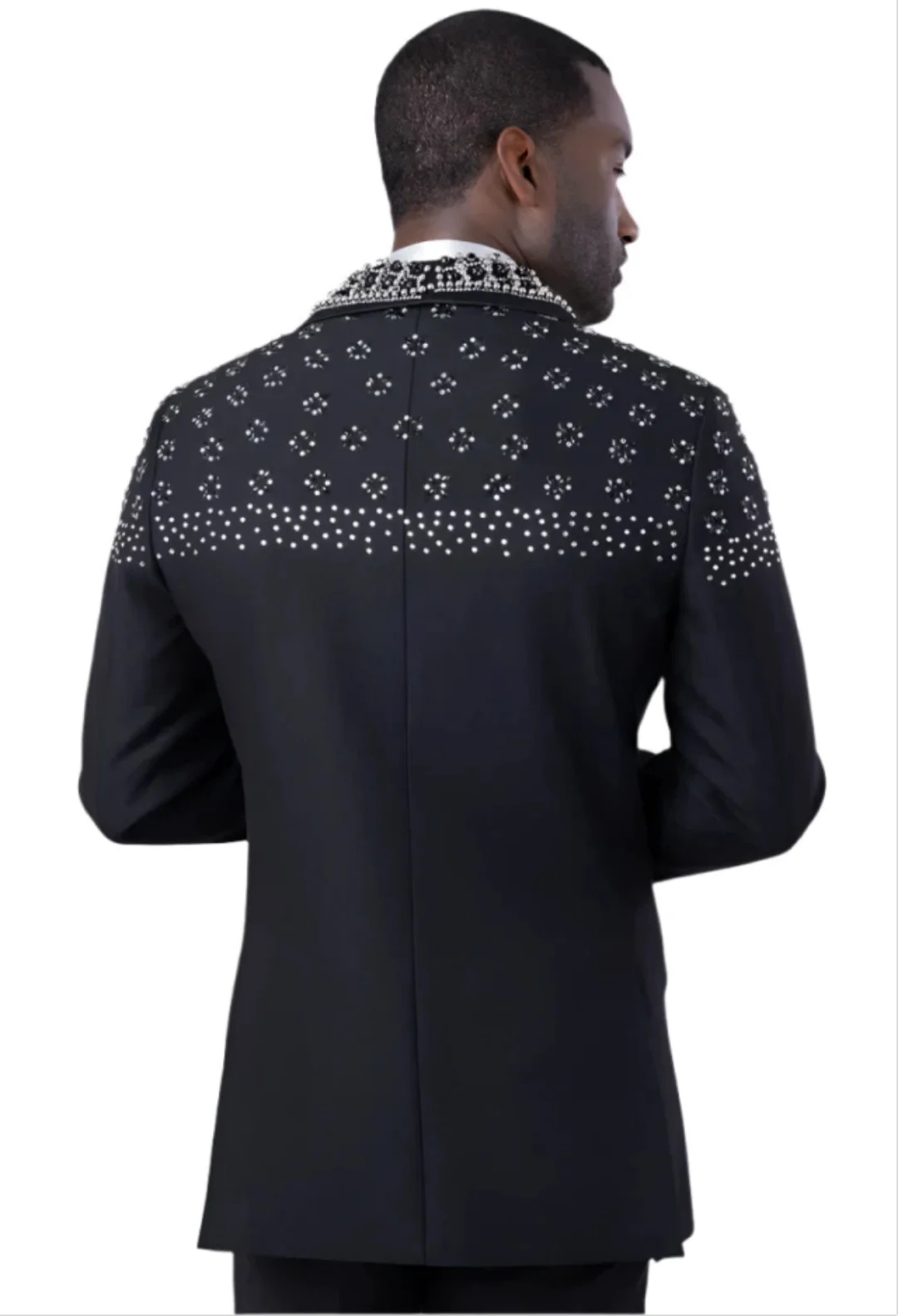 Terno masculino de luxo, 2 peças, cristal frisado, único breasted, smoking, casamento, festa formal, blazers masculinos, negócios, personalizado