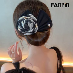 FANYIN Camellia Ball Head Twist Clip for Women Bow Lazy Coil Hair Artifact Hairpin Headgear Female