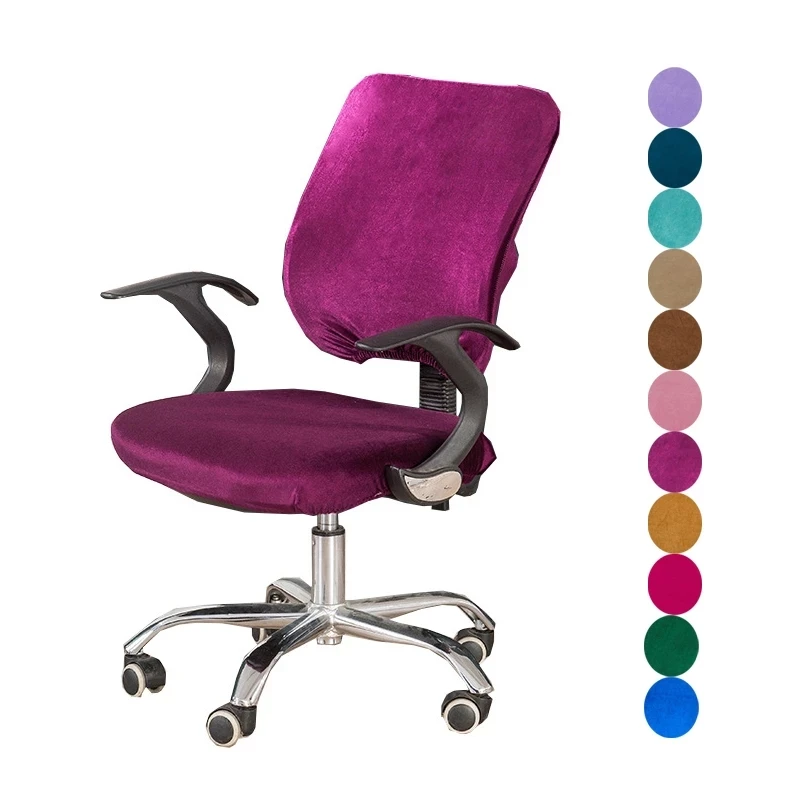 

Stretch Velvet Office Chair Cover Computer Swivel Seat Cover Elastic Spandex Home Universal Backrest Cover+Seat Cover