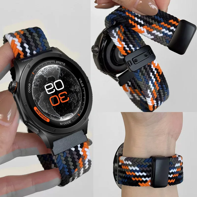 22mm Braided Solo Loop For OnePlus Watch 4 3 2R Sport Nylon Bracelet Strap For Oppo Watch S/4Pro X X2 X2/OnePlus 46mm/Lite Band